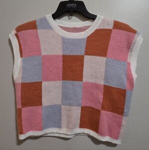 SHEIN Multicolor Checkered Sweater Vest